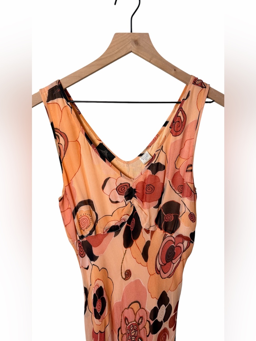 Vintage Angie Sequin Floral Midi Dress Size L - Picture 2 of 5